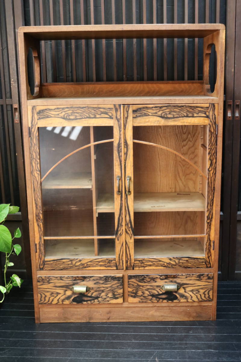 A218. peace ...!...! modern . making . Taisho romance overflow bookcase Taisho black persimmon oak middle .ke bin to# peace furniture # old ..# old tool # antique bookcase 