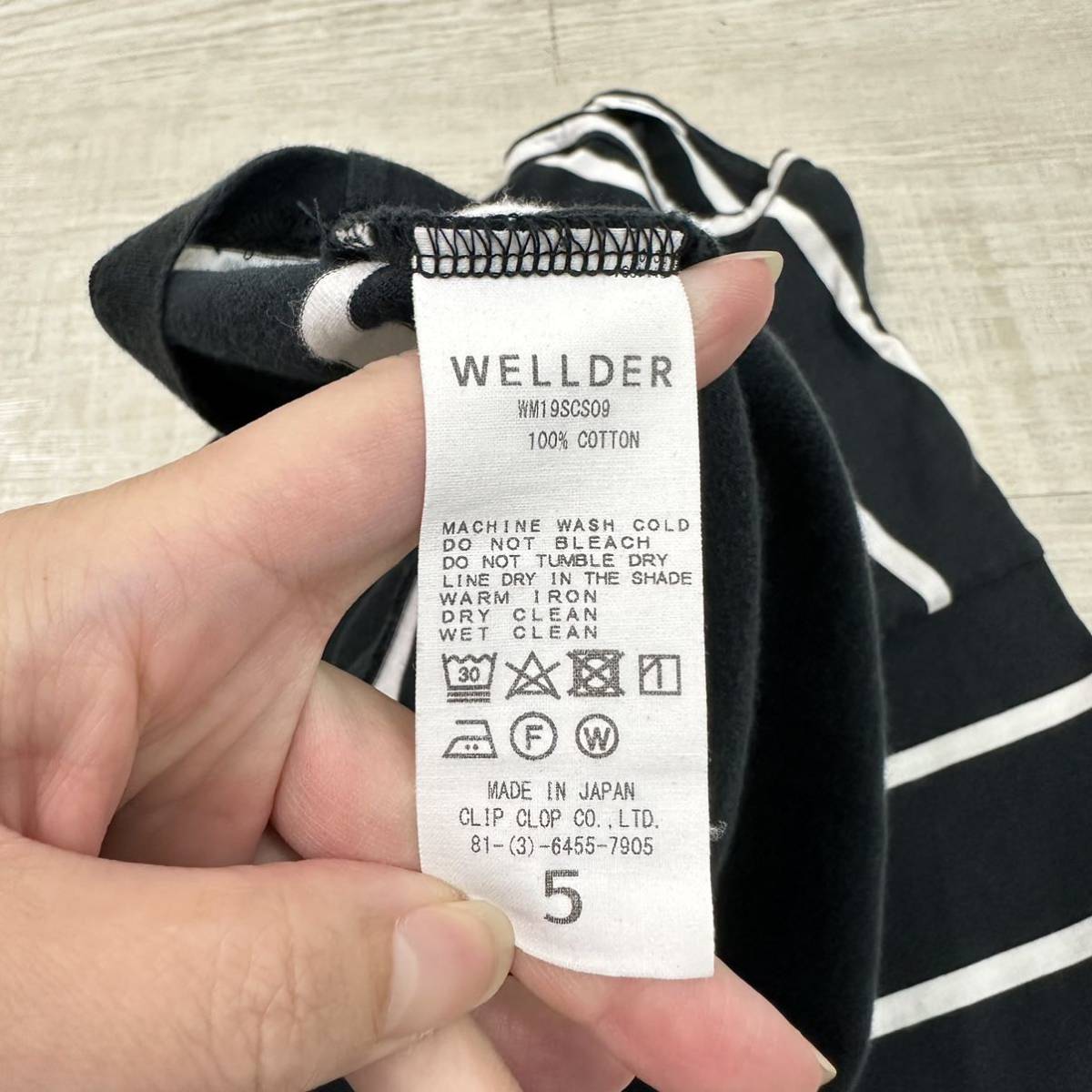 WELLDER ウェルダー WM19SCS09 ボーダー Tシャツ オーバーサイズ BORDER T-SHIRT TEE MADE IN JAPAN 日本製 サイズ 5_画像10