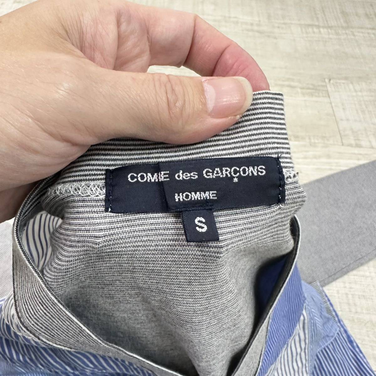 12ss 2021 COMME des GARCONS HOMME Comme des Garcons Homme unusual material do King stripe x check x border shirt cardigan S