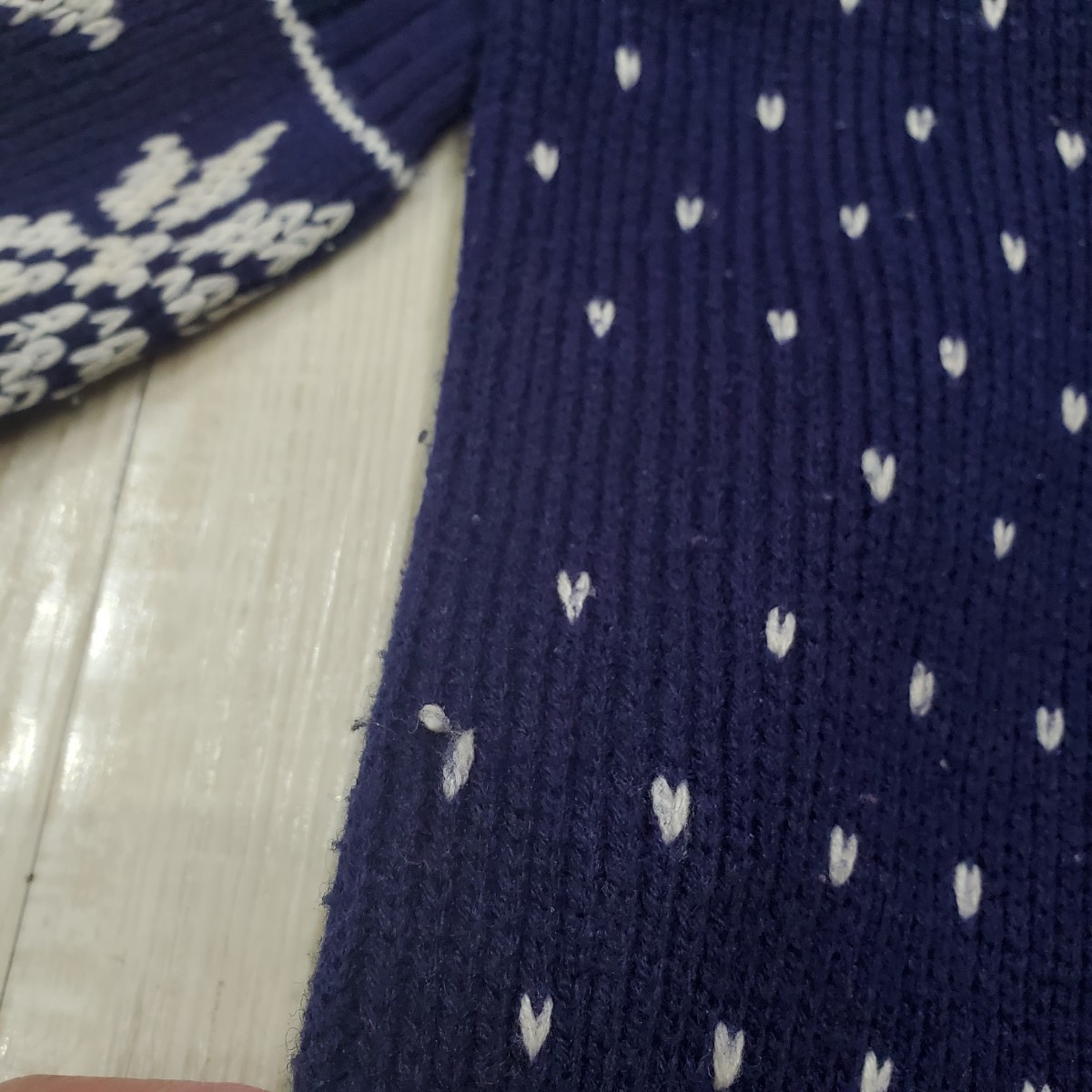 JC Penneyje-si-pe колено акрил nordic вязаный снег кристалл snow рисунок свитер темно-синий размер XL