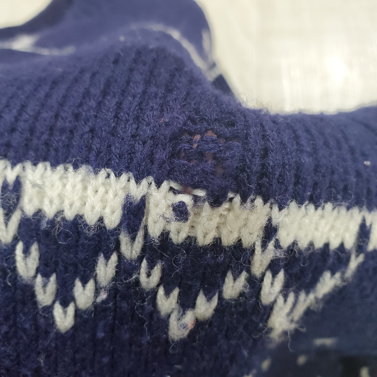 JC Penneyje-si-pe колено акрил nordic вязаный снег кристалл snow рисунок свитер темно-синий размер XL