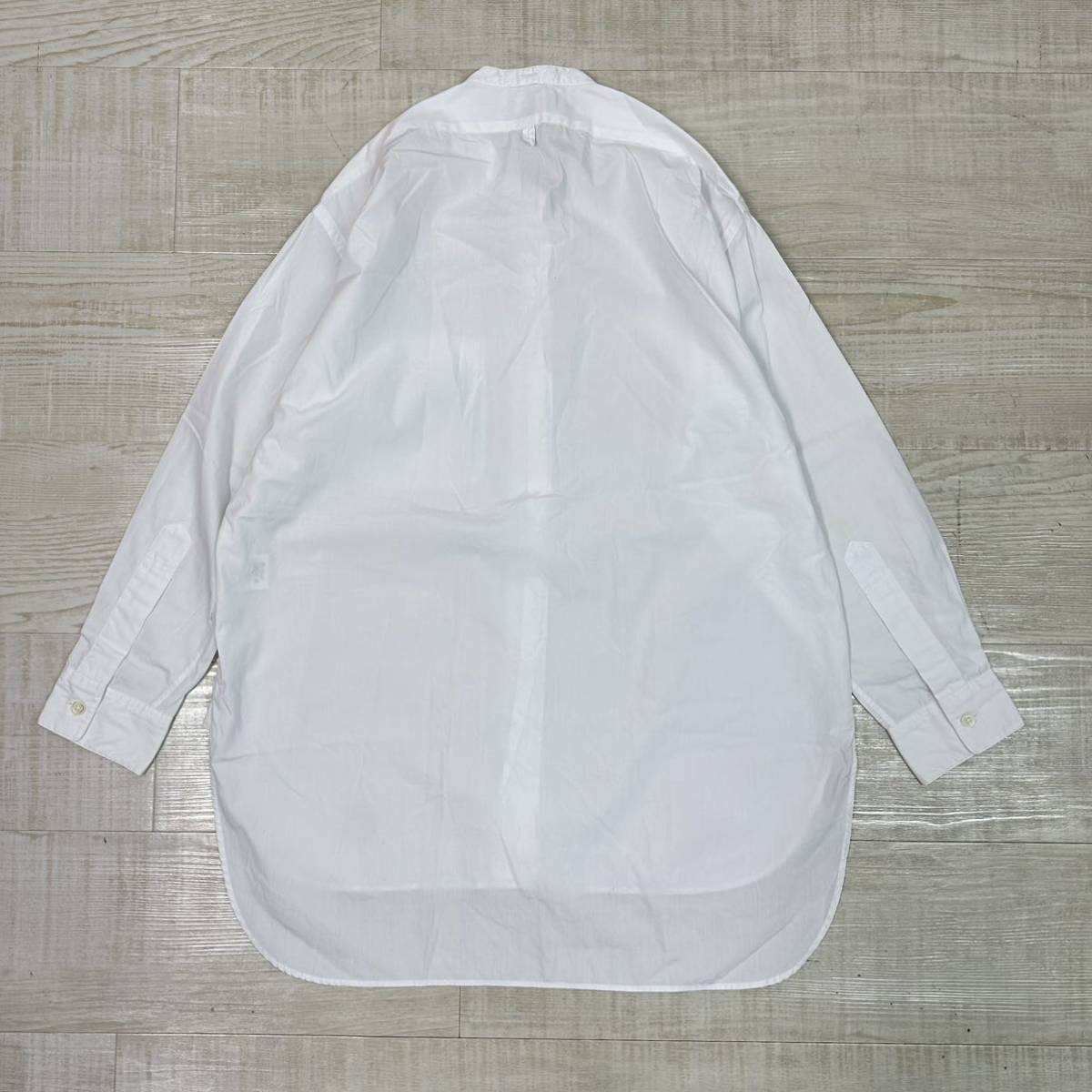 19ss 2019 MARGARET HOWELL マーガレットハウエル クリスプ コットン ロング カラーレス シャツ SHIRT WHITE ホワイト 系 サイズ 2_画像6