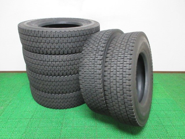 Y535【送料無料】225/80R17.5 123/122 超溝高 8.5分山 スタッドレス DECTES SP001 2021年製 6本 激安 4トン トラック キャンター エルフ 等_画像1