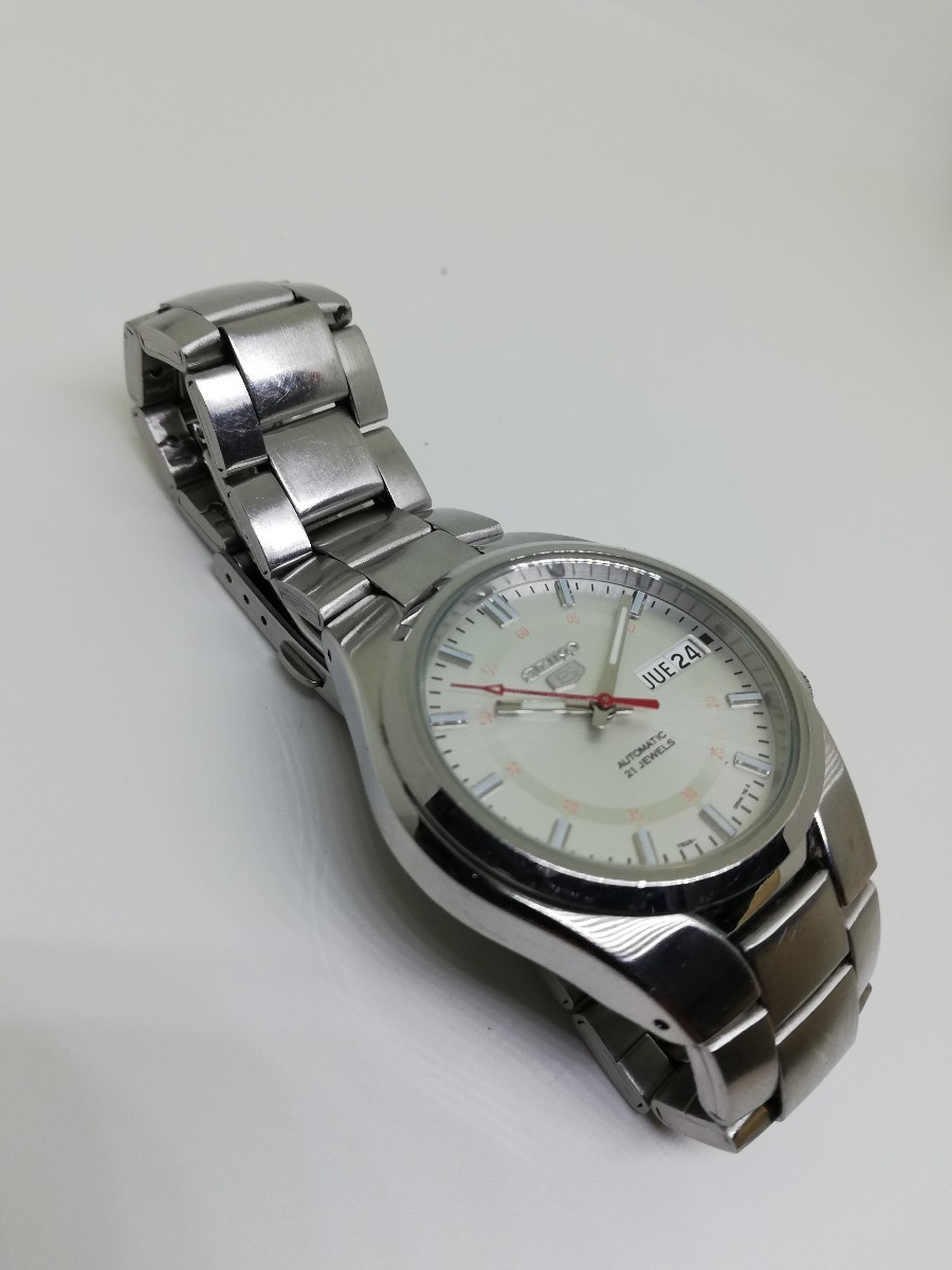 【稼働品】SEIKO セイコーファイブ 7S26-02F0 メンズデイデイト自動巻腕時計_画像3