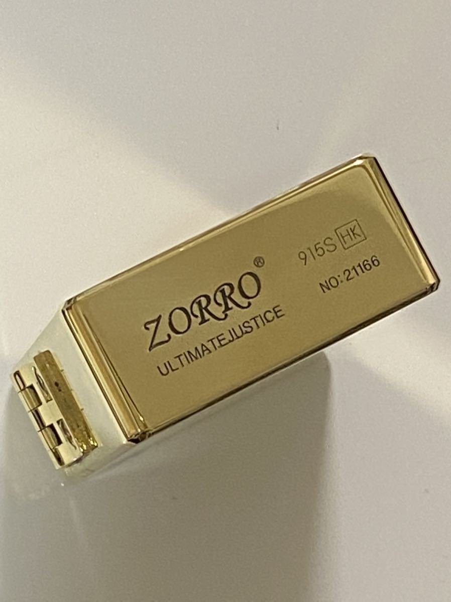 刻印あり 新品 ZORRO 超重厚 アーマー ゴールド  zippo型 オイルライター 削り出し製造 真鍮 無垢 重厚アーマー 擦れありの画像2