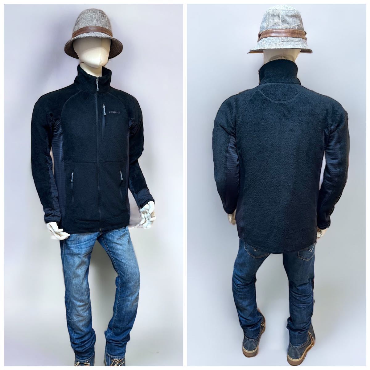 【希少】Patagonia R2 FLEECE JACKET BLACK パタゴニア R2 フリース ジャケット 25138SP18 メンズM 黒_画像10