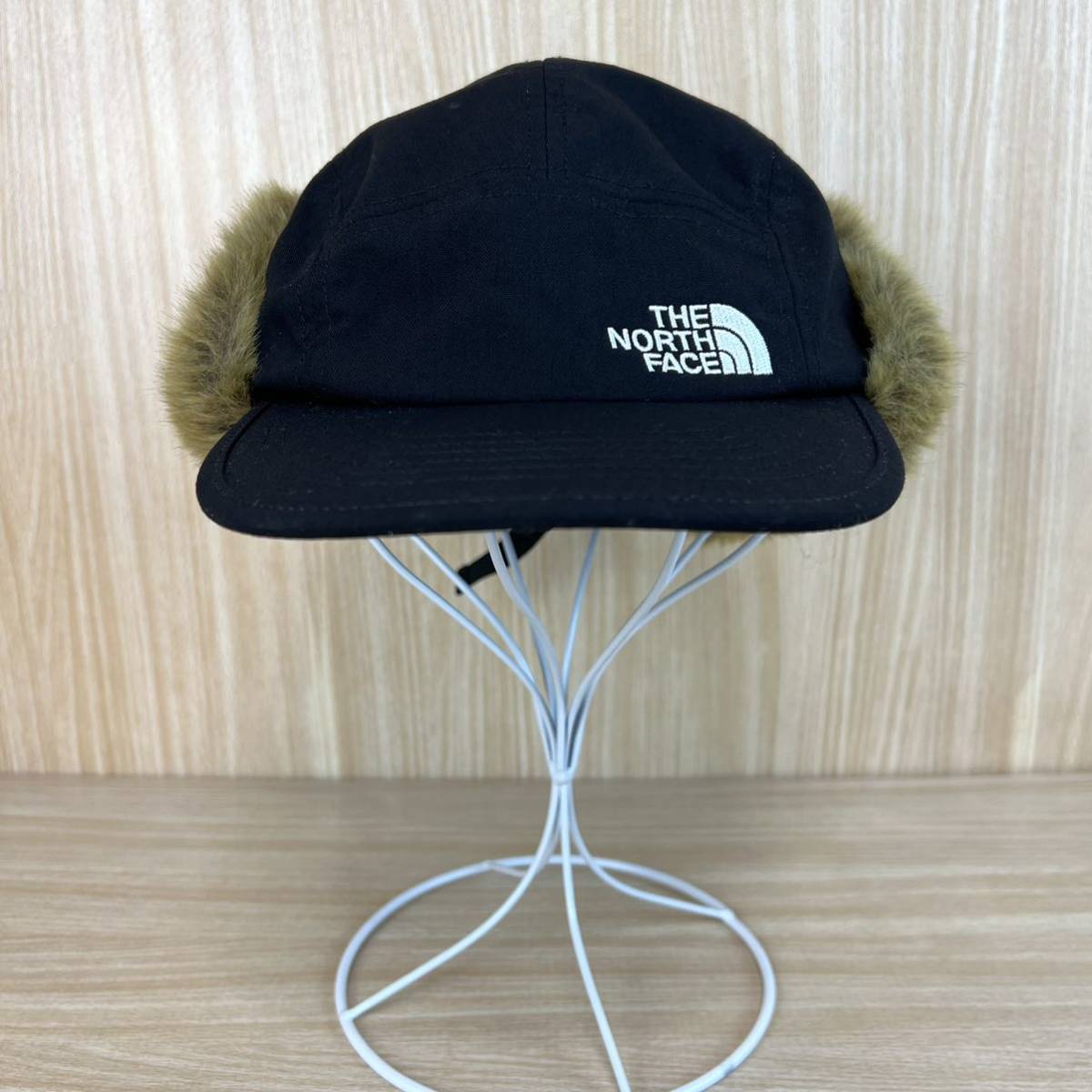 【希少色】THE NORTH FACE BADLAND CAP ノースフェイス バッドランドキャップ NN41710 黒×茶×白ロゴ Mサイズ ボア帽子 メンズ レディース_画像2