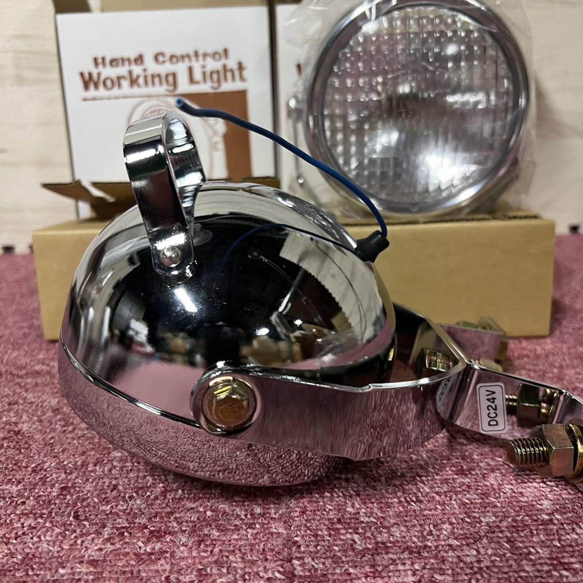 ［100983A］スタンレー　ハンドコントロール　Working Light 24V電球付き HS420 2つ　フォグランプ_画像6
