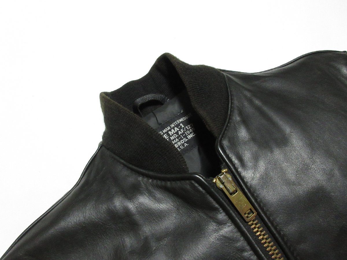  ultimate beautiful goods Schott.N.Y.C 127 Schott leather MA-1 flight jacket / Rider's /36/ black /USA/ America / American made 