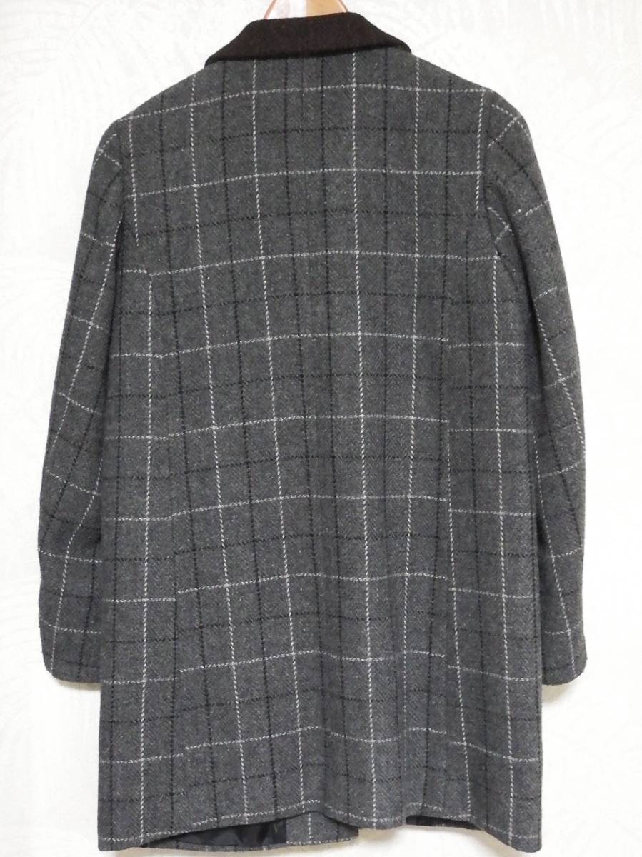 【送料無料】 セブンデイズサンデイ × ハリスツイード チェック柄 ウールコート Mサイズ レディース Harris Tweed