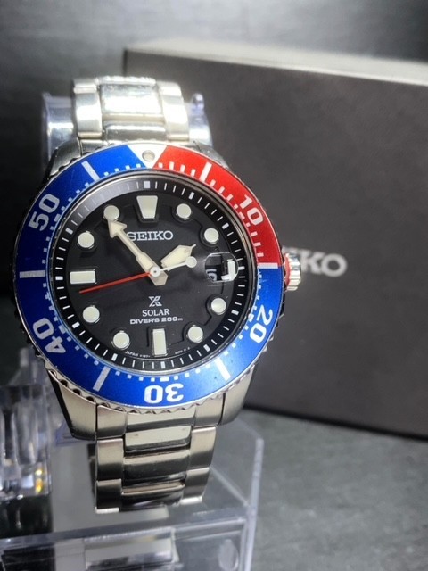 美品 セイコー SEIKO プロスペックス PROSPEX ダイバースキューバ ソーラー クオーツ 腕時計 ビジネスウォッチ 付属品完備 SBDJ047_画像3