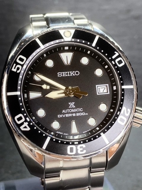 限定品 美品 SEIKO セイコー PROSPEX プロスペックス SUMO スモウ ダイバースキューバ 機械式 自動巻き 腕時計 黒 ブラック 銀 SBDC083_画像1