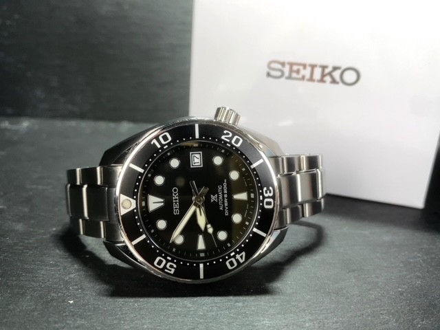 限定品 美品 SEIKO セイコー PROSPEX プロスペックス SUMO スモウ ダイバースキューバ 機械式 自動巻き 腕時計 黒 ブラック 銀 SBDC083_画像6