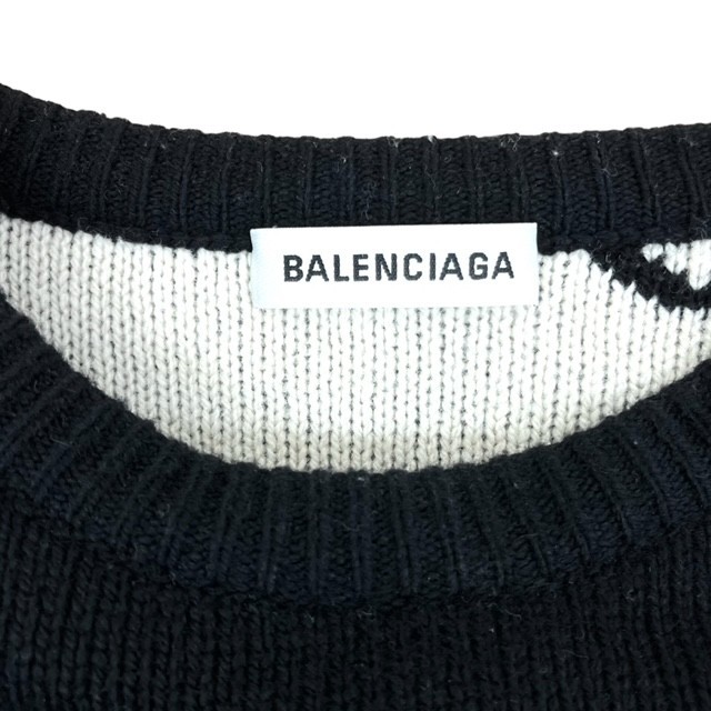  new goods BALENCIAGA Balenciaga clothes knitted sweater fashion tops M size 555273 T1471 1262 ALL OVER LOGO JACQUARED KNIT