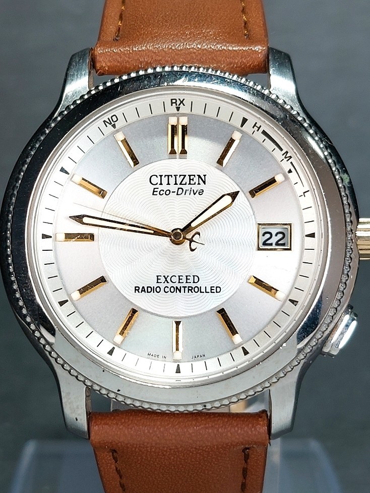 CITIZEN シチズン Eco-Drive エコドライブ EXCEED エクシード H410-T009000 Y メンズ 腕時計 アナログ ソーラー ステンレス シェル文字盤_画像1