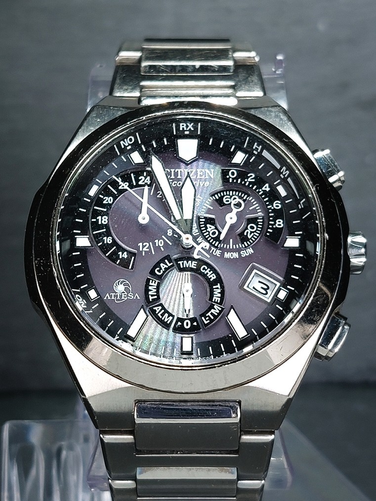 CITIZEN シチズン Eco-Drive エコドライブ ATTESA アテッサ E610-T008585 TA メンズ 腕時計 アナログ クロノグラフ カレンダー ステンレス_画像1