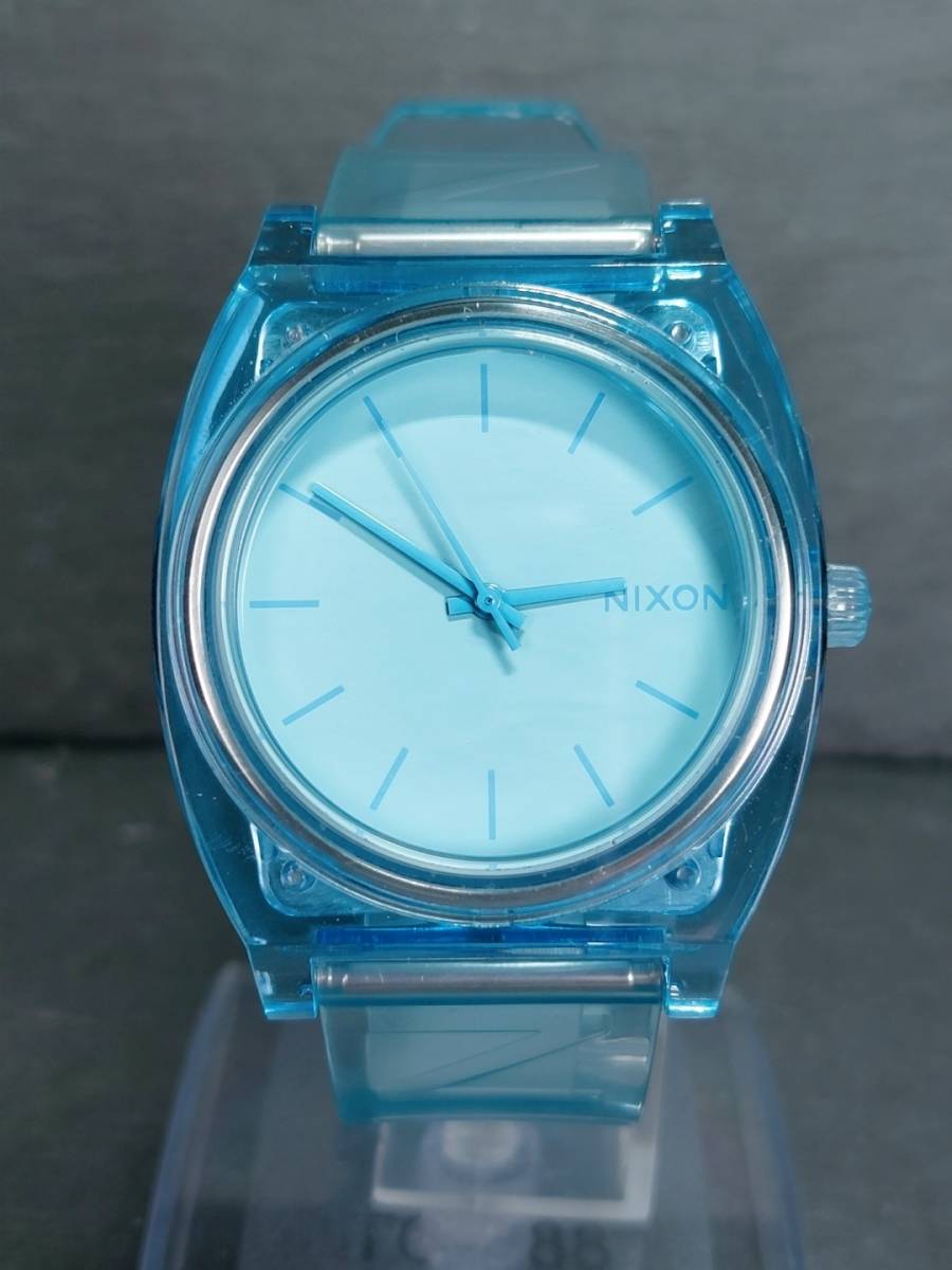 新品 NIXON ニクソン MINIMAL ミニマル TIME TELLER P タイムテラーP メンズ 腕時計 ブルー スケルトン ラバーベルト ステンレス 箱付き_画像2