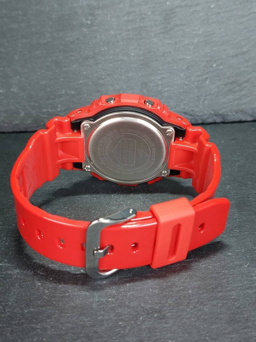 美品 CASIO カシオ G-SHOCK ジーショック G-LIDE ジーライド GWX-5600C 電波ソーラー 腕時計 デジタル メンズ レッド ラバー 動作確認済み_画像5