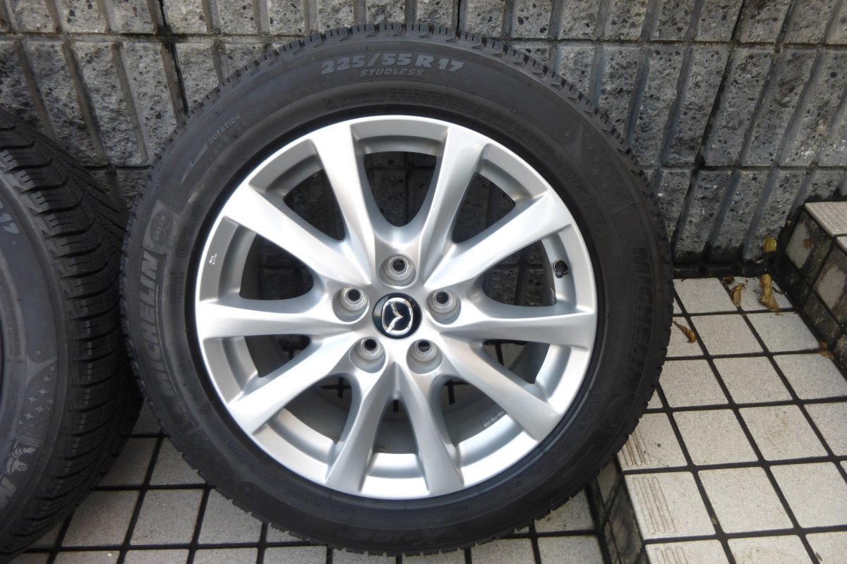 MAZDA マツダ アテンザ 純正 17インチ 7.5J +50 PCD114.3 5H 225/55R17 MICHELIN ミシュラン X-ICE 8分山 スタッドレスタイヤ付4本セット_画像5