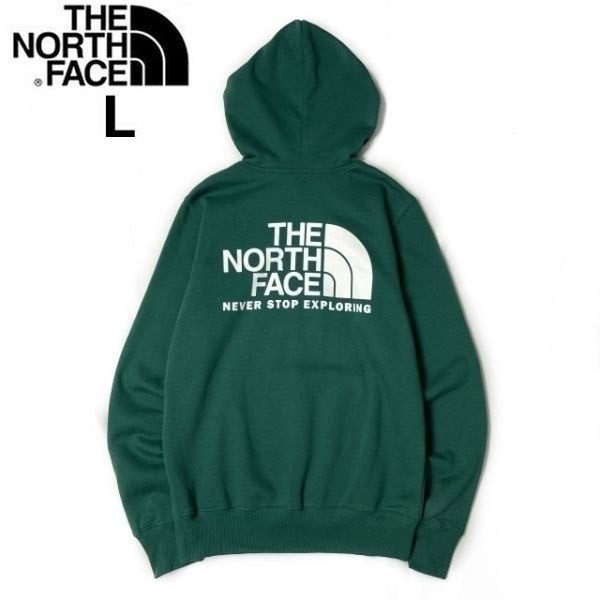 1円～!売切!【正規新品】THE NORTH FACE◆THROWBACK HOODIE パーカー プルオーバー US限定 裏起毛 男女兼用 ビッグロゴ(L)緑 181130-30_画像7