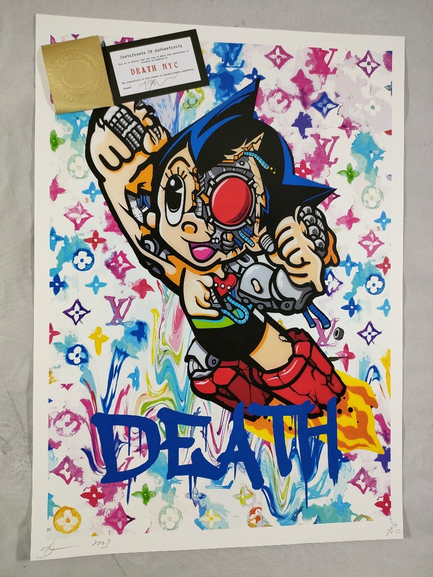 #022 DEATH NYC 世界限定ポスター 現代アート ポップアート マット・ゴンデク ATOM 分解アート ロボット LV ヴィトン_画像2