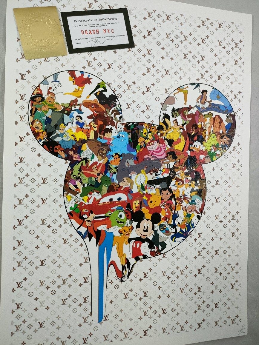 #006 DEATH NYC 世界限定 アートポスター 現代アート ポップアート ディズニー ミッキーマウス 白雪姫 美女と野獣 トイストーリー_画像2