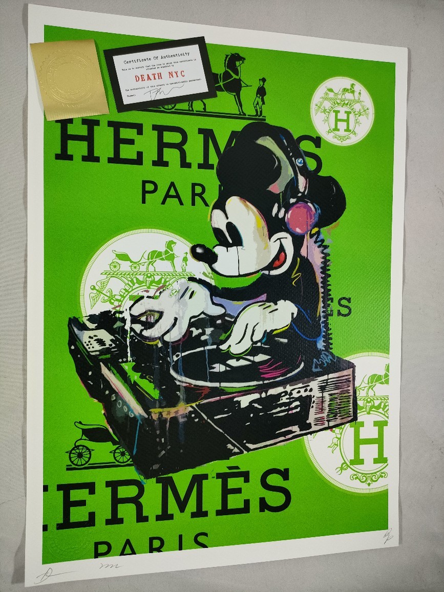 #014 DEATH NYC 世界限定 アートポスター 現代アート ポップアート ディズニー ミッキーマウス Mickey Mouse DJ ウォーホル_画像2