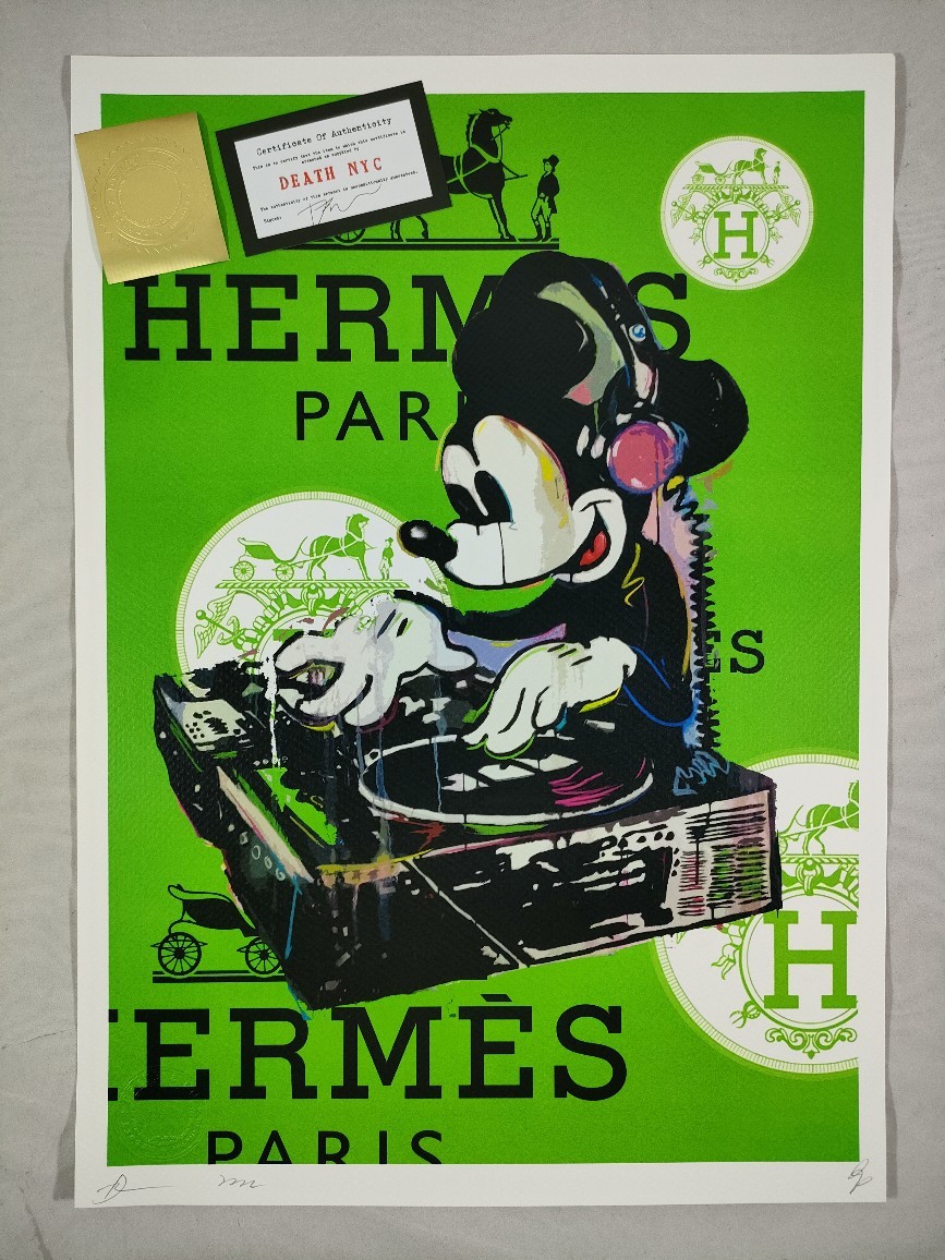 #014 DEATH NYC 世界限定 アートポスター 現代アート ポップアート ディズニー ミッキーマウス Mickey Mouse DJ ウォーホル_画像1