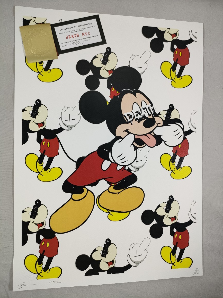 #038 DEATH NYC 世界限定ポスター 現代アート ポップアート Mickey Mouse ミッキーマウス ディズニー KAWS カウズ バンクシー ウォーホル_画像2