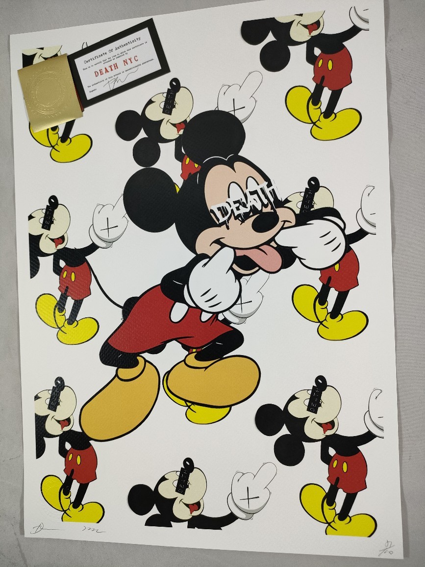 #038 DEATH NYC 世界限定ポスター 現代アート ポップアート Mickey Mouse ミッキーマウス ディズニー KAWS カウズ バンクシー ウォーホル_画像3
