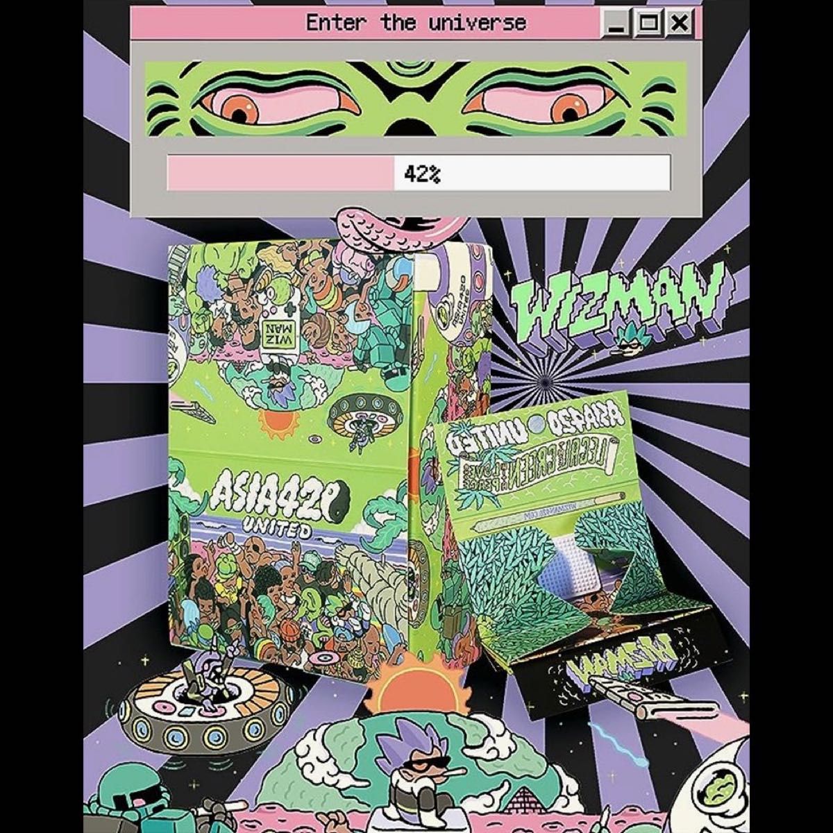 【タイランド産 巻紙】WIZMAN「ASIA420 UNUTED」ローリングペーパー （オールインワンセット）シャグ チル