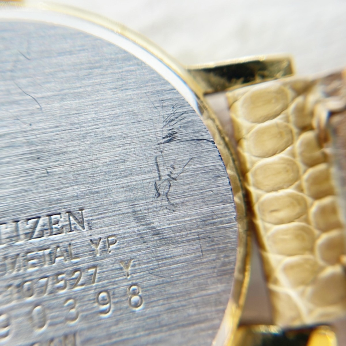 【62401】シチズン　CITIZEN　エクシード　レディース腕時計　SS　ゴールドカラー　革　QZ_画像8