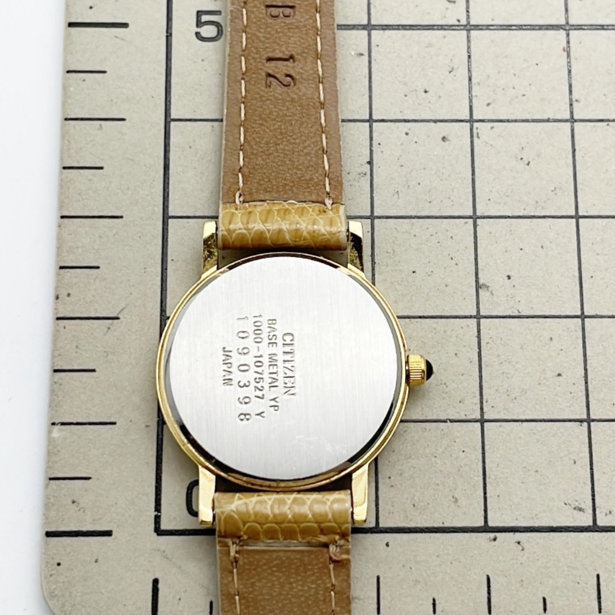【62401】シチズン　CITIZEN　エクシード　レディース腕時計　SS　ゴールドカラー　革　QZ_画像5