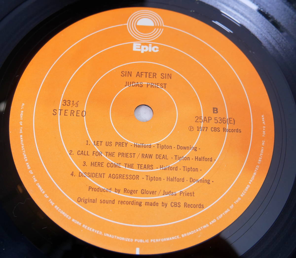 ▲(R511-F173) LP レコード 国内盤 Judas Priest ジューダス・プリースト Sin After Sin 背信の門 25AP 536 _画像3