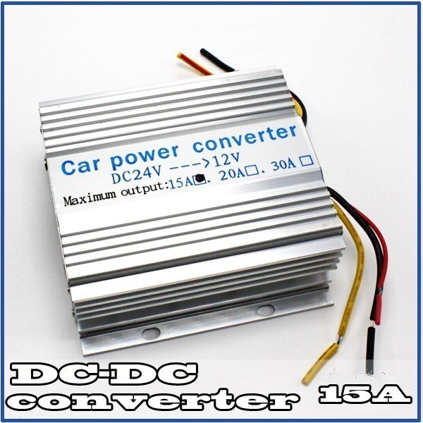 1円 デコデコ 電圧変換器 DC-DCコンバーター 24V→12V 15A 4s_画像1