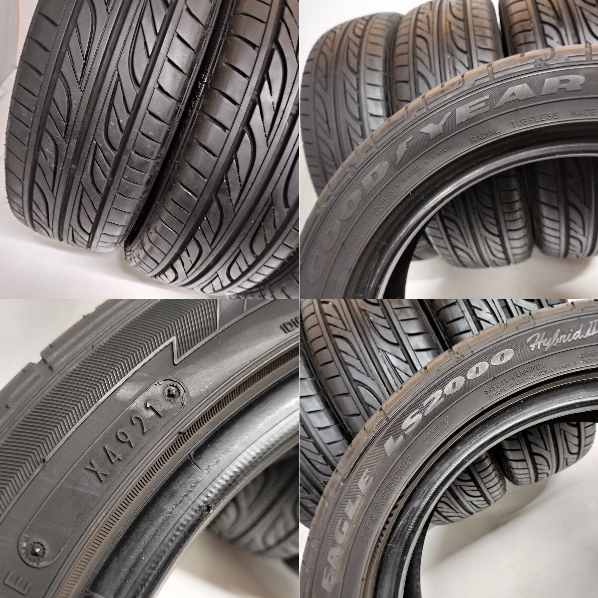 ◆本州・四国は送料無料◆ ＜ノーマル 4本＞ 165/55R14 グッドイヤー イーグルLS2000 ハイブリッドII 2021年 80～85% ライフ ルークス_画像10