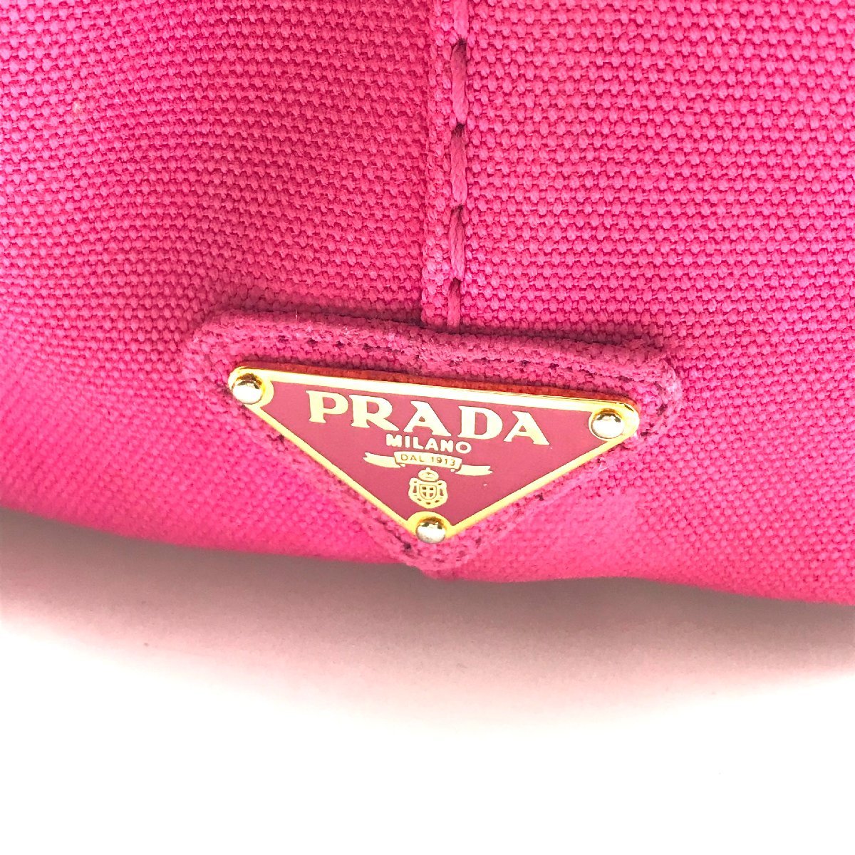 1円 PRADA プラダ カナパ キャンバス 2WAY ハンド ショルダー バッグ ピンク A1029_画像8
