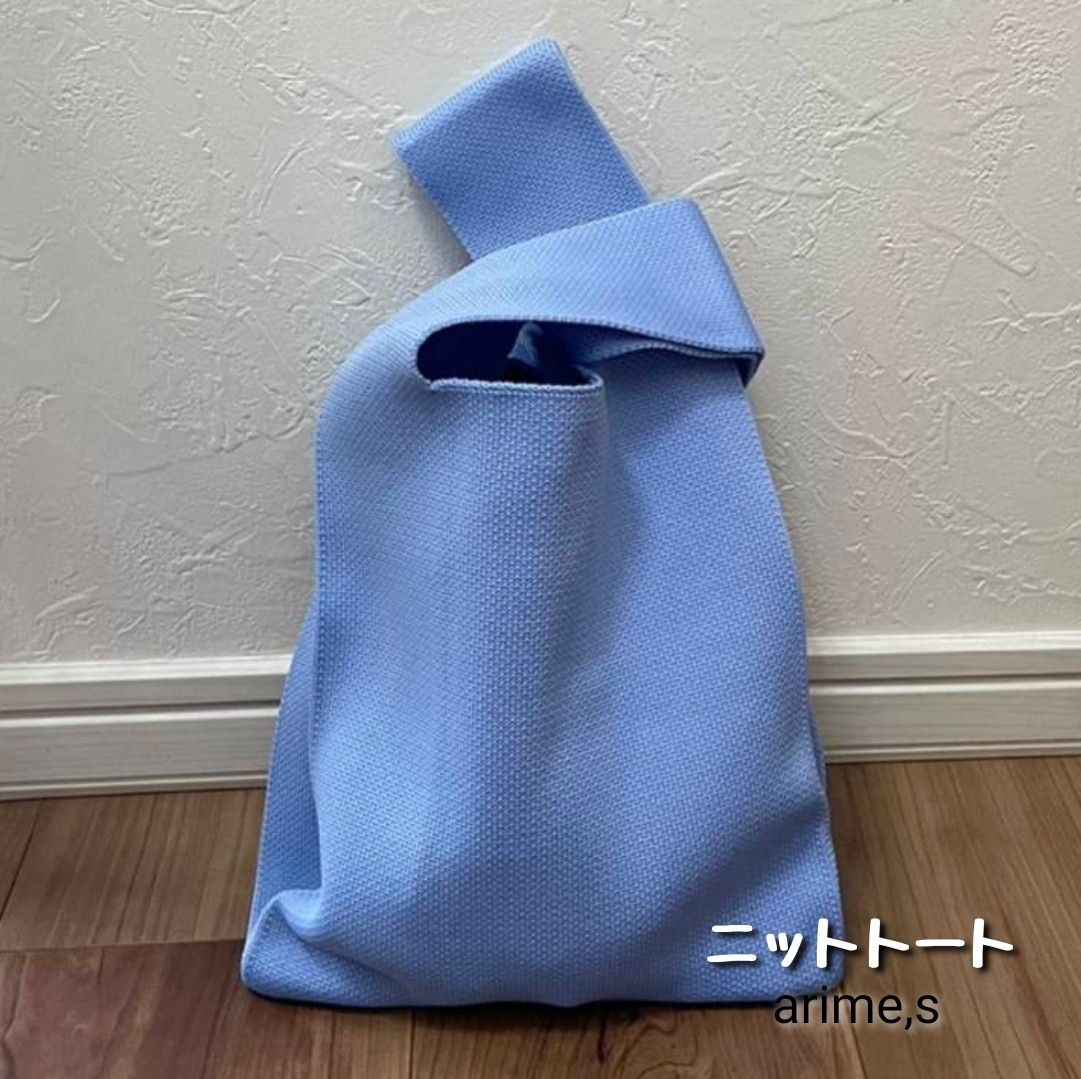 ミニトートバッグ　ニットバッグ　ショッピングバッグ　小さめ　折りたたみバッグ　韓国風　エコバッグ