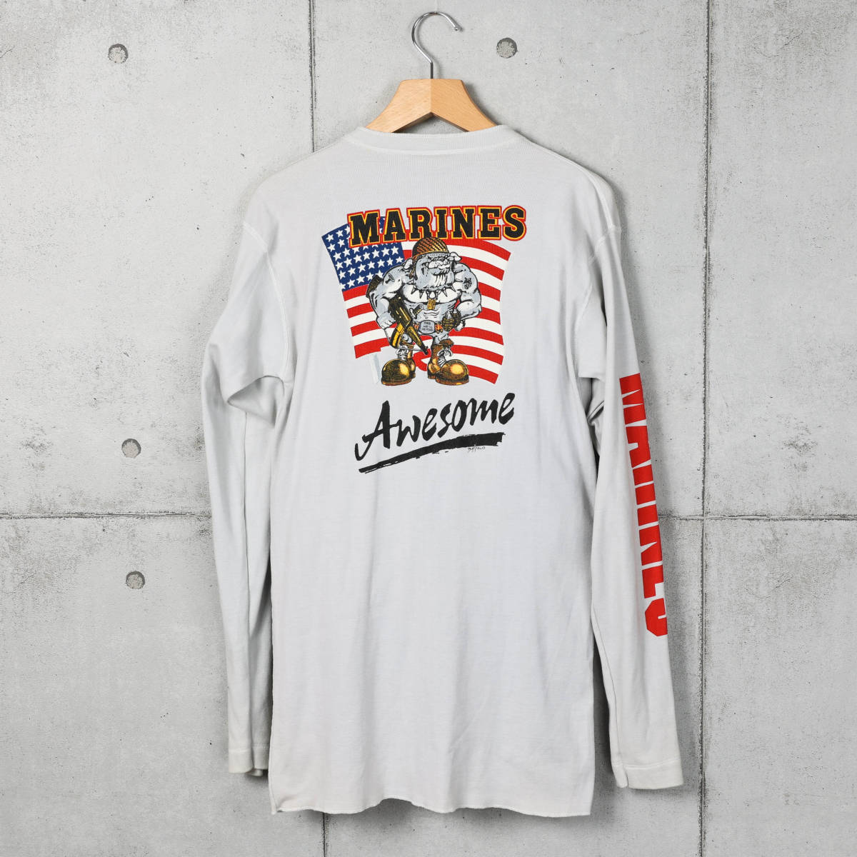 BUFFALO SHIRT◆USMC ロングスリーブTシャツ◆グレー◆サイズXL_画像2