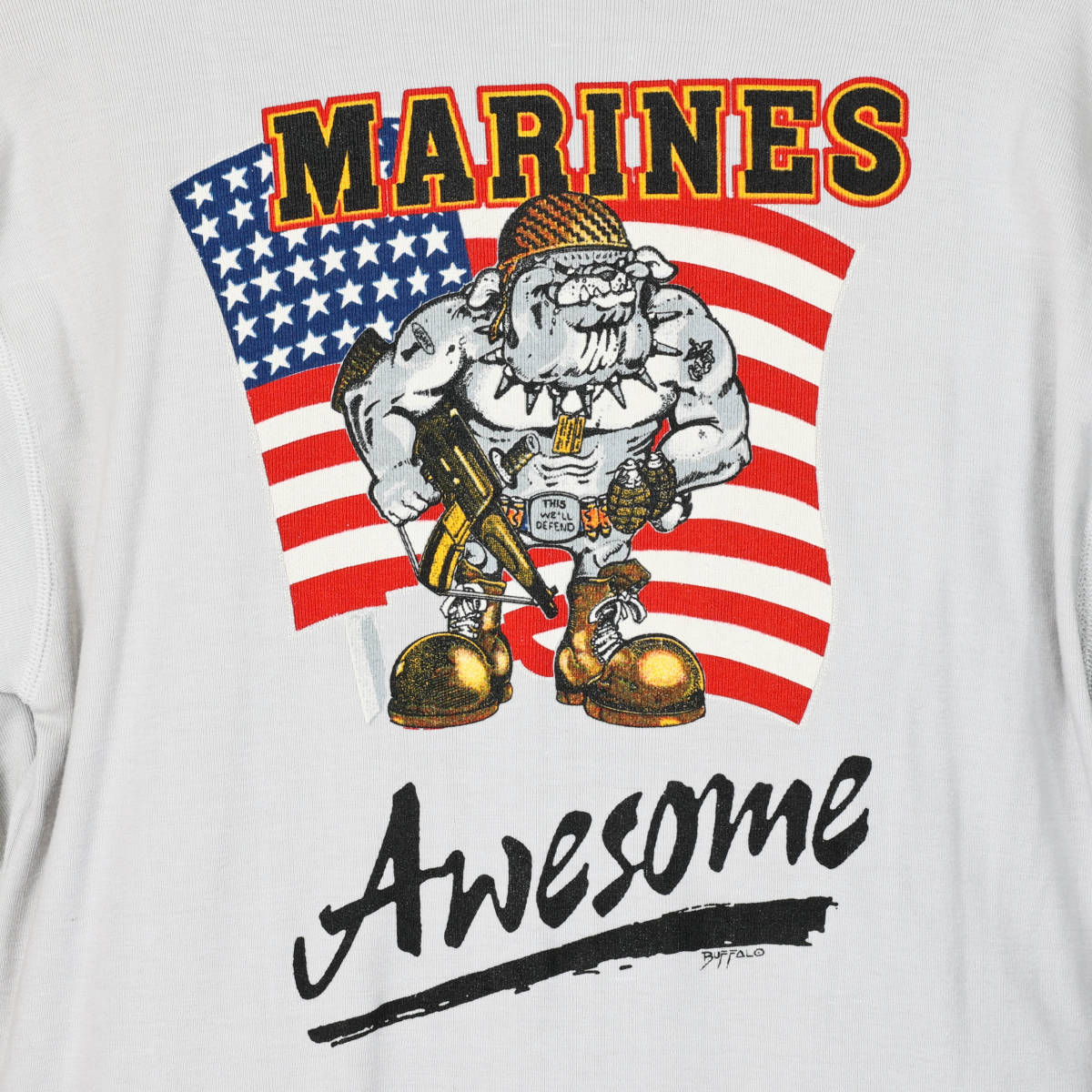 BUFFALO SHIRT◆USMC ロングスリーブTシャツ◆グレー◆サイズXL_画像5