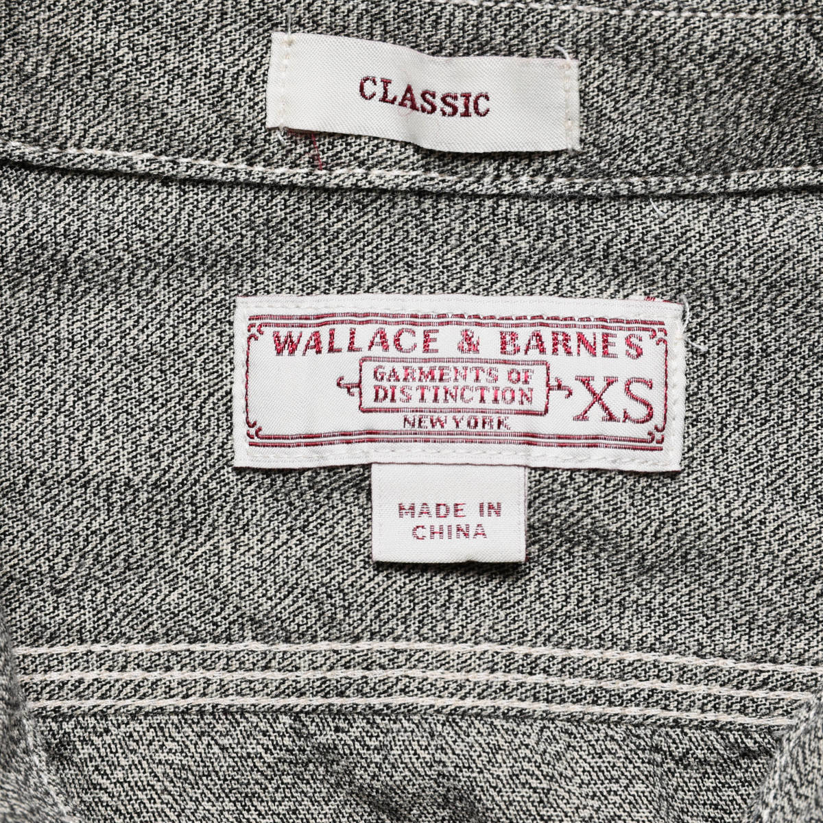 WALLACE&BARNES◆シャンブレー素材 ワークシャツ◆ソルト&ペッパー◆サイズXS_画像7