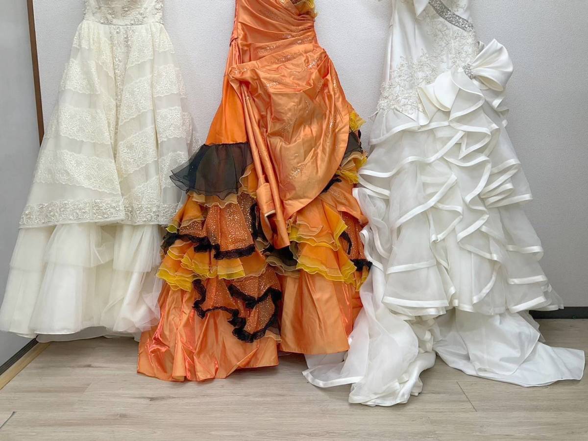★ドレス☆ドレス 3点セット 9T/7-9T オフホワイト/オレンジ/ホワイト カラードレス ブライダル ウェディング_画像3