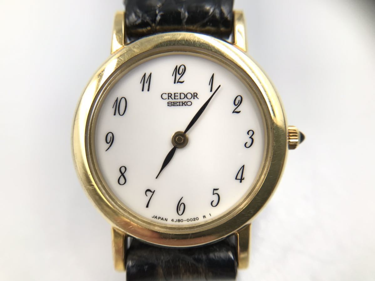 SEIKO セイコー 4J80-0010 クレドール 18KT 刻印 　クオーツ レディース腕時計　CREDOR 　現状品　 白文字盤_画像1