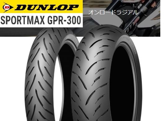 【ダンロップ　GPR300　Hレンジ】150/60R18　67H　チューブレス　リア用　1本_左がフロント用、右がリア用です。