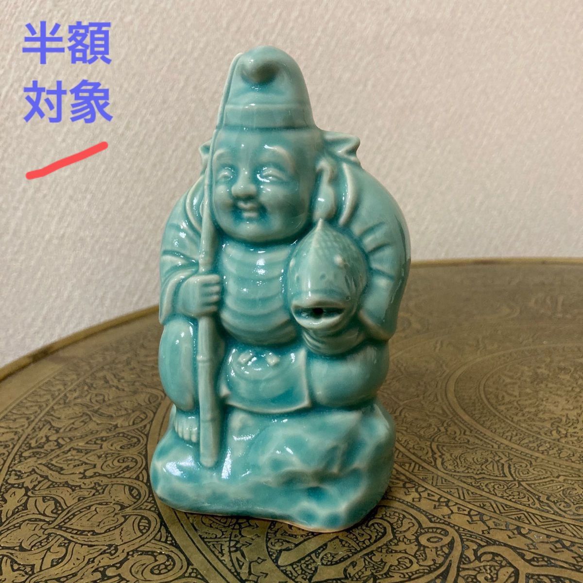 美品】七福神 恵比寿 陶器 花器 置物 インテリア 工芸品 美術品