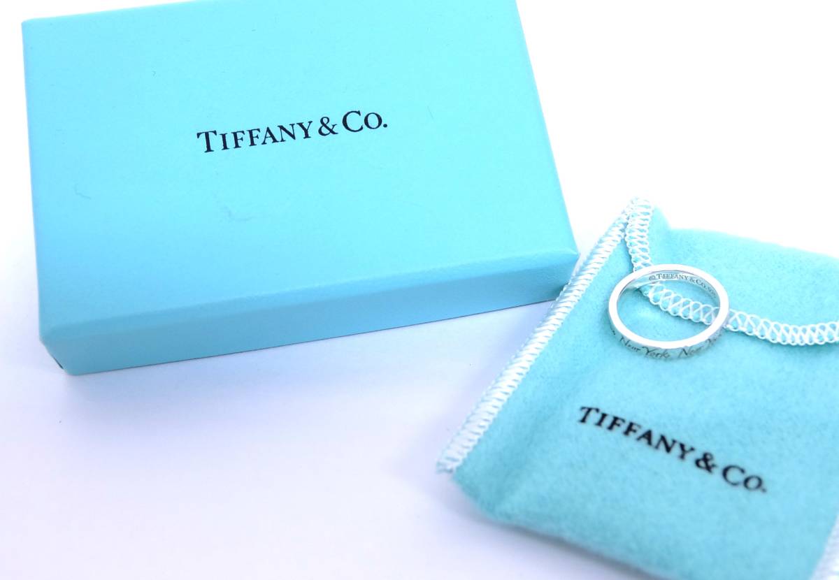 箱 TIFFANY&Co. ティファニー リング AG925刻印 約2.5g 約10号 ニューヨーク New York 10022 レディース アクセサリー シルバー_画像1