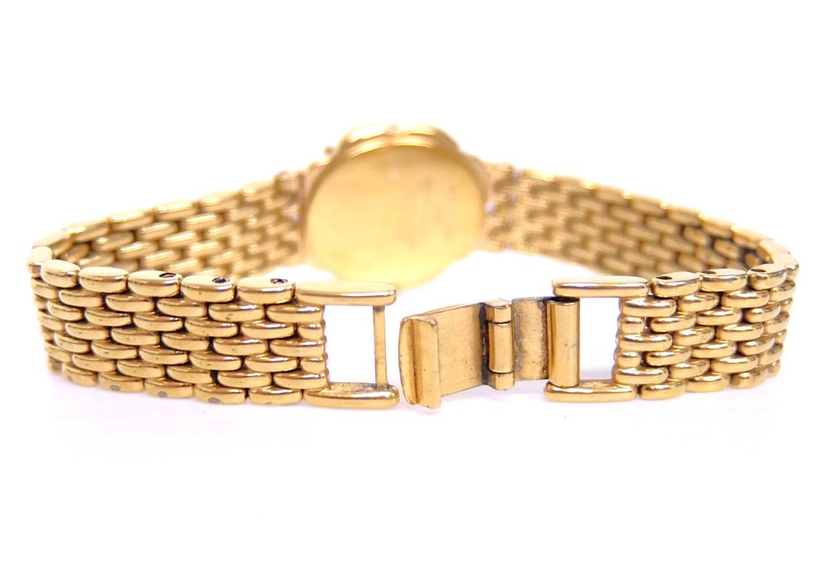 稼働品 SEIKO セイコー エクセリーヌ 5A50-5190 ベゼルダイヤ シェル文字盤 レディース 腕時計 ゴールド カラー ダイヤモンド_画像5