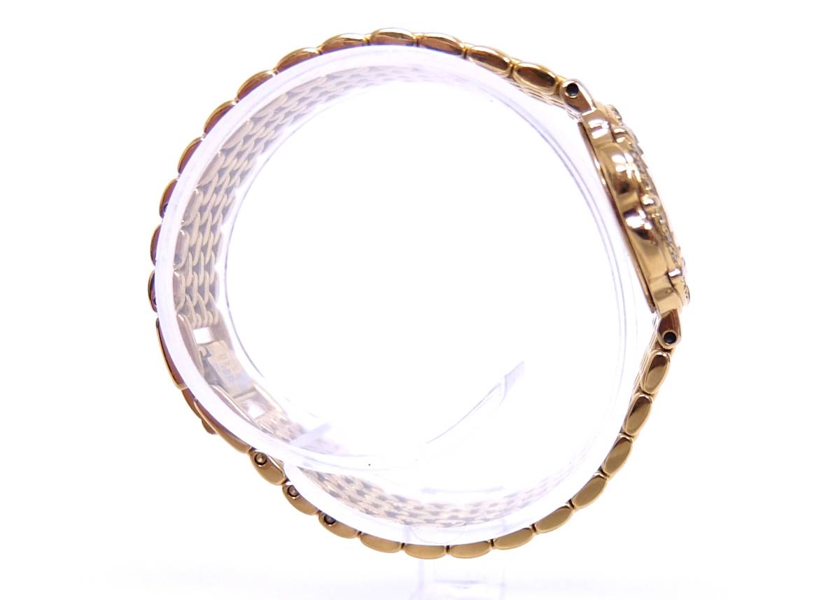 稼働品 SEIKO セイコー エクセリーヌ 5A50-5190 ベゼルダイヤ シェル文字盤 レディース 腕時計 ゴールド カラー ダイヤモンド_画像3