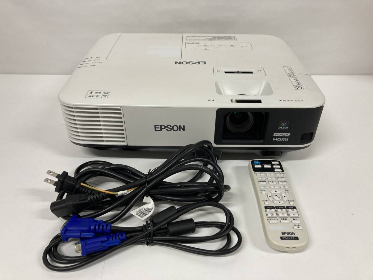 EPSON プロジェクター / EB-2140W / ランプ点灯時間　明るさ：高3438 H・明るさ：低40H 、動作確認済み、初期化済み_画像1