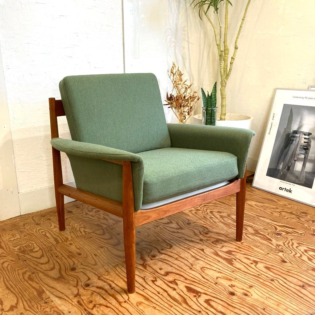  France & sun gray te*yarukModel168 Easy chair green arm sofa Northern Europe Vintage Mid-century 303568